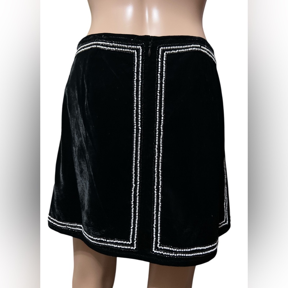 NWT Chelsea And Violet Size 4 Cami Beaded Embroidery Velvet Mini Skirt - Picture 6 of 8